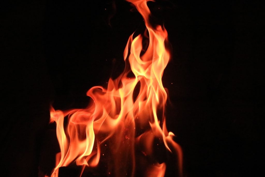 Close up of fire flames