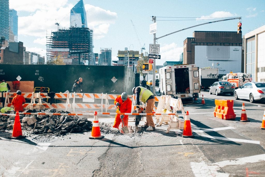 Road construction crew in New York