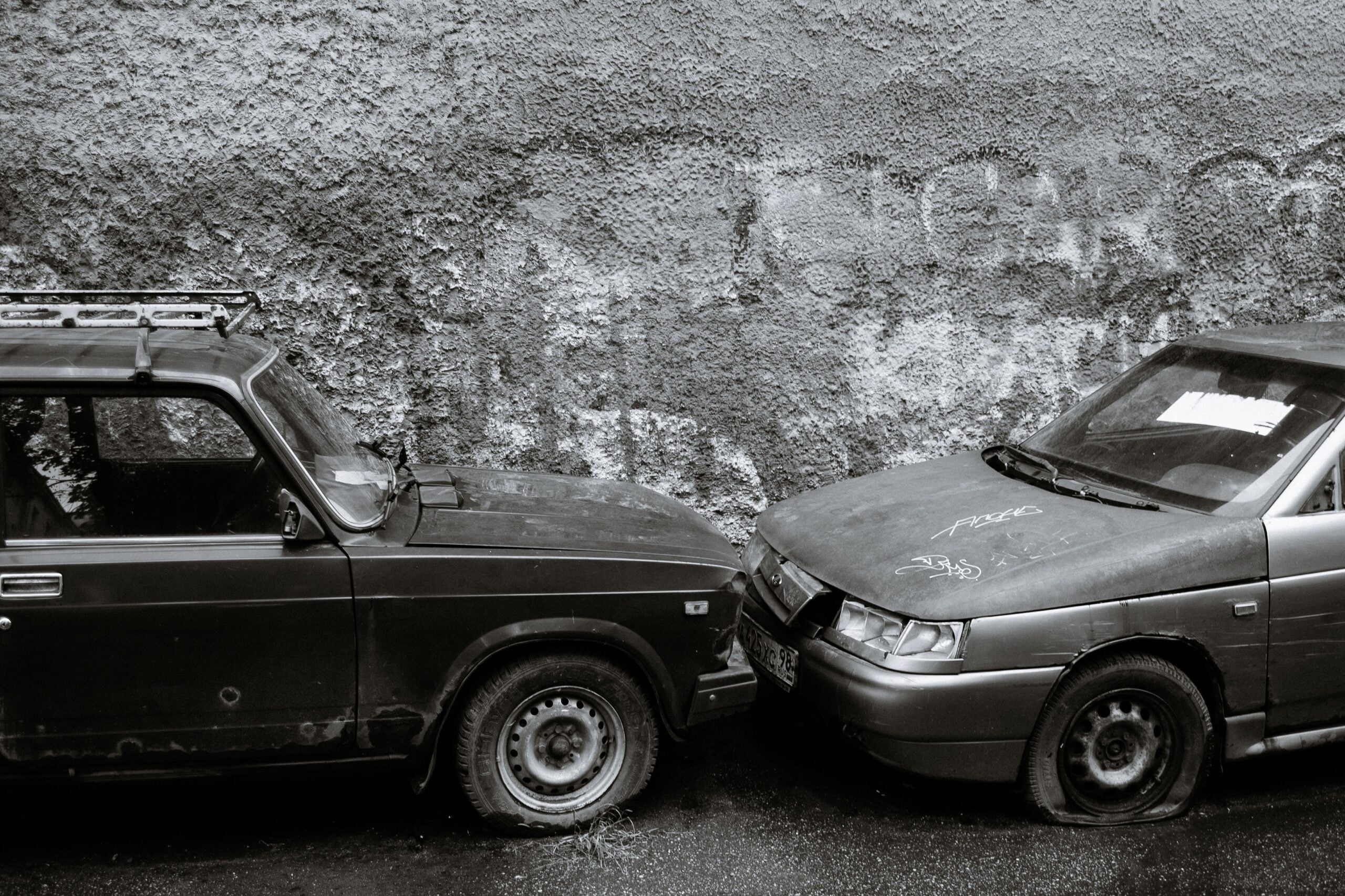 Rear-end collision lawyer reviewing damages after a two-vehicle rear-end crash.